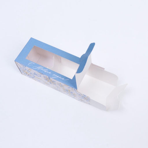 Цена за 5 шт. Коробочка для макарун «С новым годом» 12×5.5×5.5 см