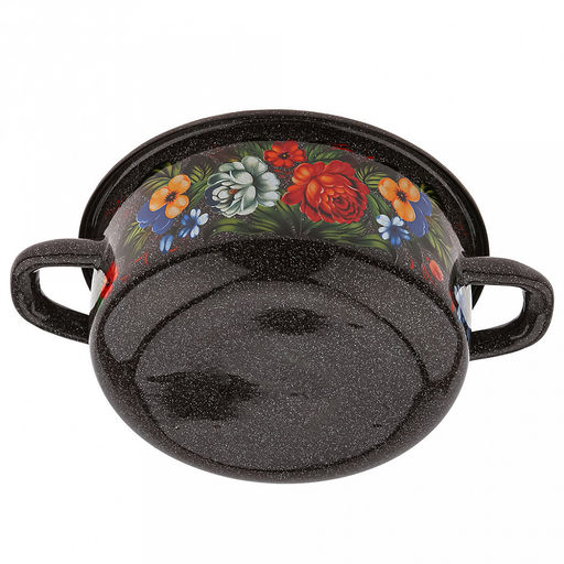 "Татьяна" Кастрюля эмалированная 1,45л, форма цилиндрическая, металлическая крышка (Россия)