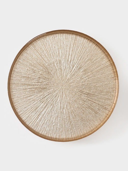 Блюдо для торта «Кувшинка», d=28 см, на ножке, стекло, золотистое