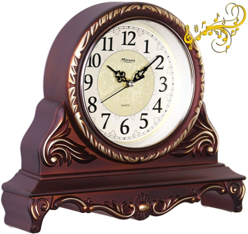 Настольные часы Mirron коричневые с музыкой SN23C-1ZDBmuz