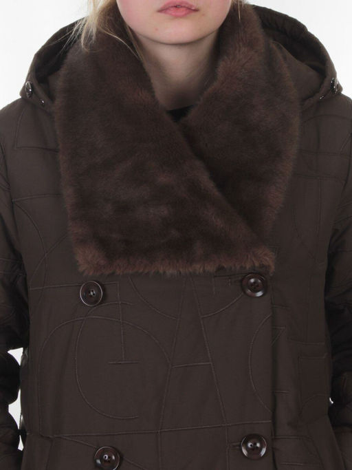 A617 BROWN Пальто зимнее женское (верблюжья шерсть, 120 гр. холлофайбер)