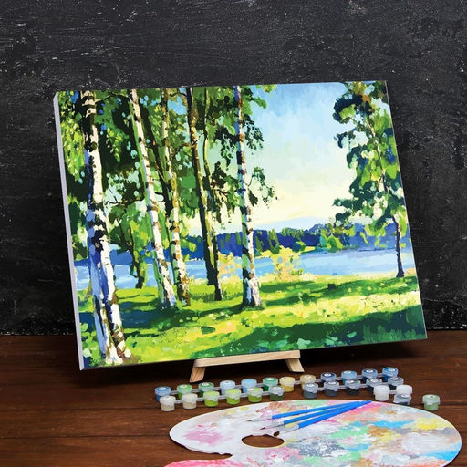 Картина по номерам на холсте с подрамником Березовая роща 40 50 см - Школа талантов фото 2