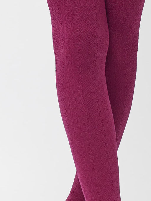 Цена за 3 пары! Детские однотонные ажурные колготки в винном цвете - Mark formelle фото 2