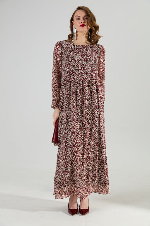 Платье NIKVA н801-9 листья бургунди фото 3