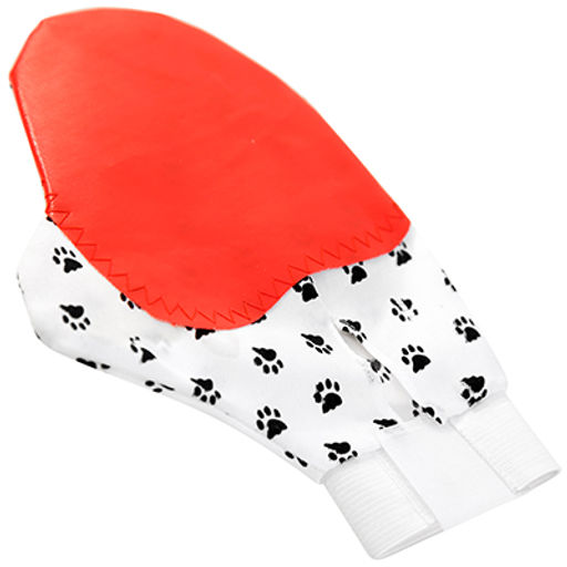 Рукавичка для вычесывания шерсти 23,5х16,5см, 2-х сторонняя: вставка с шипами из мягкого пластика, вставка кожзам, кожзам, текстиль (Китай) - Pet toys фото 2