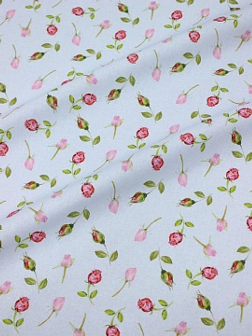 Поплин Премиум (Digital) Изящные розочки цв.св.небесно-голубой, ш.1.45м, хлопок-100%, 130гр/м.кв