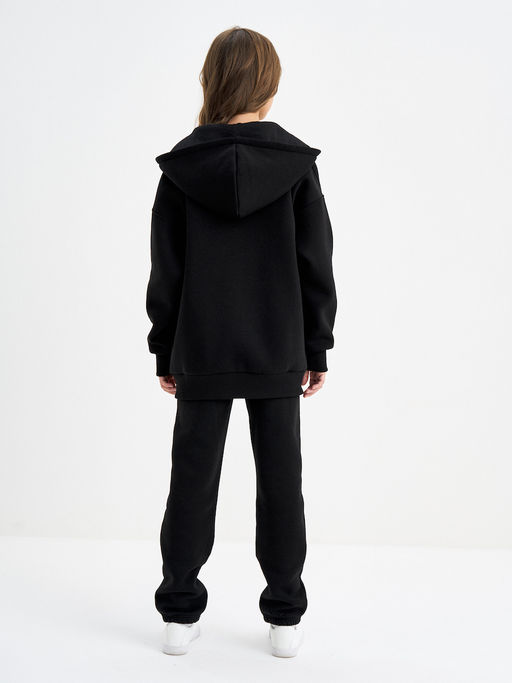 Черная толстовка с капюшоном из футера - Kogankids фото 19