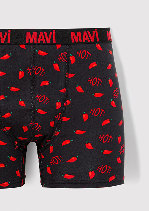 Biber Detayl? Siyah Boxer - Mavi фото 2