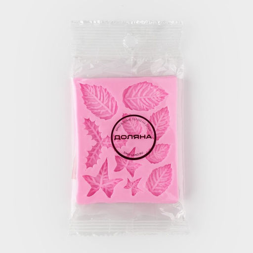 Цена за 2 шт. Молд для заливки Доляна Листики, 10 ячеек, силикон, 9?7.2 см, розовый  фото 6