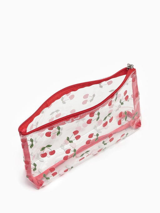Косметичка ПВХ Вишня 25*5*15, отд на молнии, прозрачный