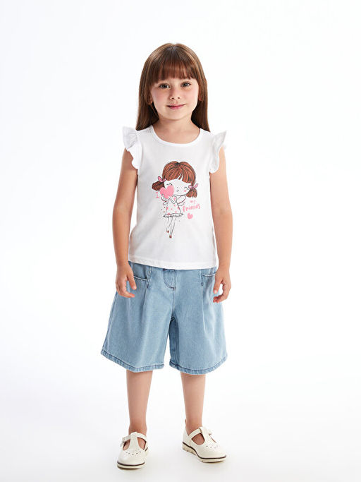 Beli Lastikli Basic K?z Bebek Jean ?ort