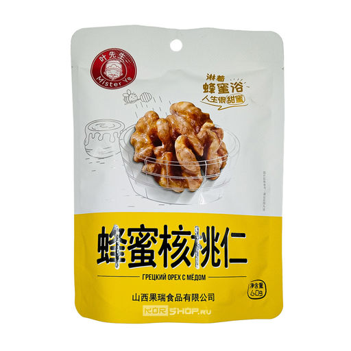 Грецкие орехи с медом Mister Ye, Китай, 60 г Акция
