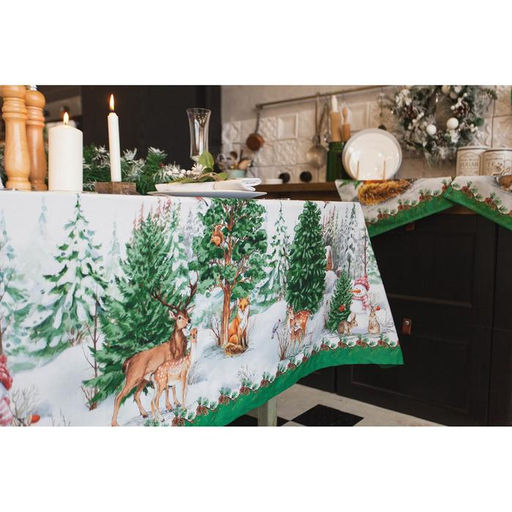 Скатерть новогодняя Этель Новогодний лес 148х110 см, 100% хл, саржа 190 гр/м2 с ГМВО  фото 8