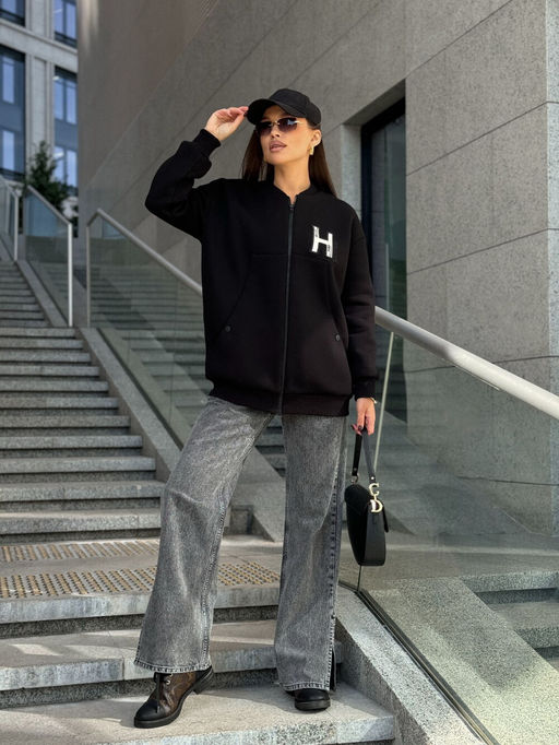 Бомбер DilanaVIP 2068 черный - Dilana vip фото 6