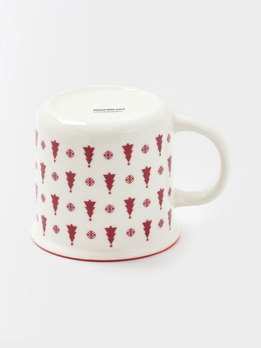 Кружка Доляна «Новый год. Ёлочки», 380 мл, фарфор, белая