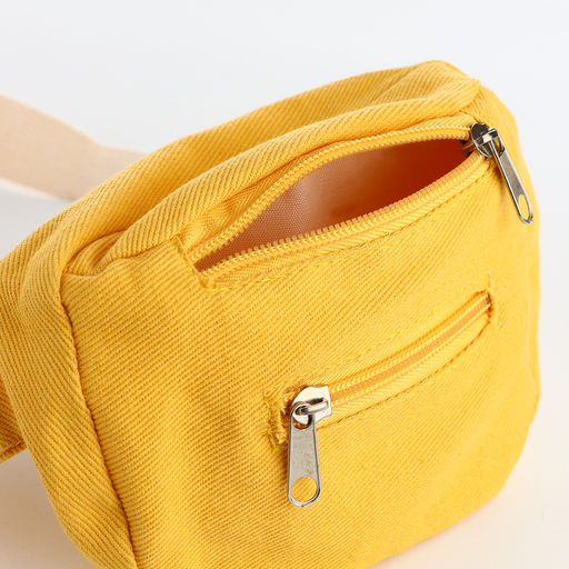 Сумка детская поясная на молнии, наружный карман, жёлтая