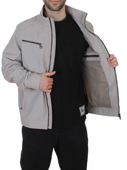 D-3019 GRAY Ветровка мужская (60% хлопок, 40% нейлон)