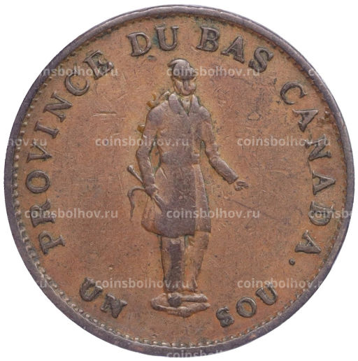 1/2 пенни 1837 года Канада провинция Нижняя Канада (Токен)