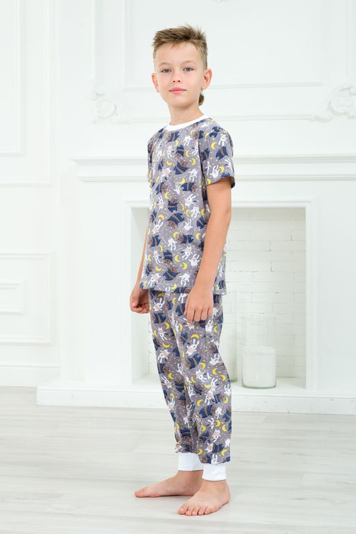 Пижама детская из футболки и брюк из кулирки Мишки