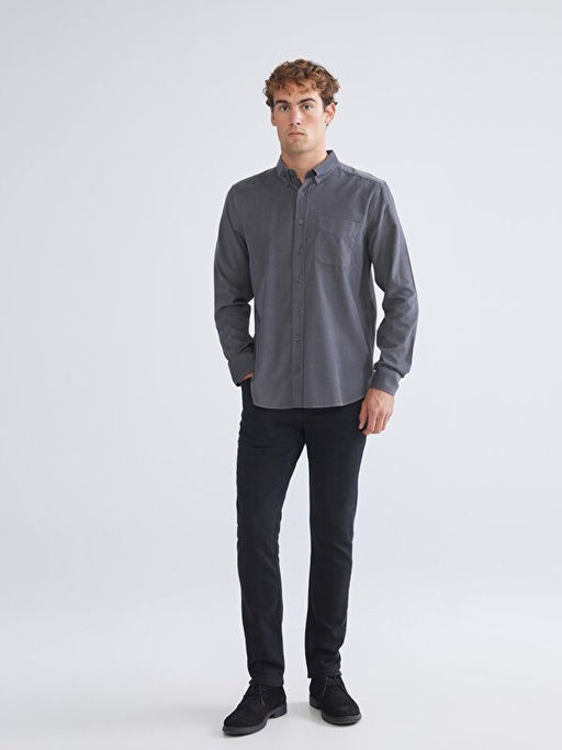 Regular Fit Uzun Kollu Kadife Erkek G?mlek