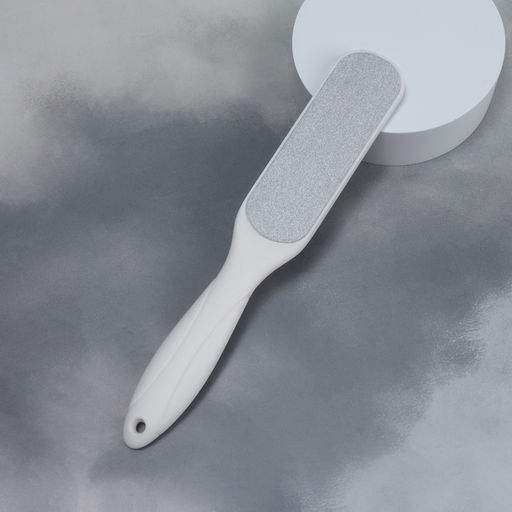 Пилка для пяток, овальная, лазерная, двусторонняя, 23 см, белая