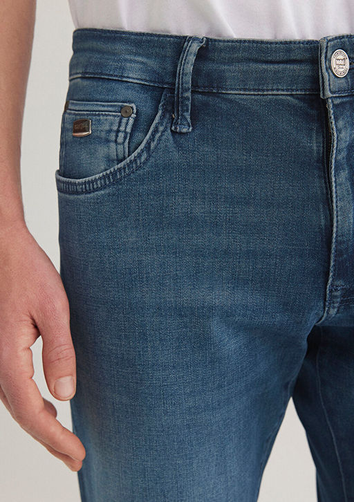 Jake Lux Black Golgeli Indigo Mavisi Jean Pantolon  фото 6