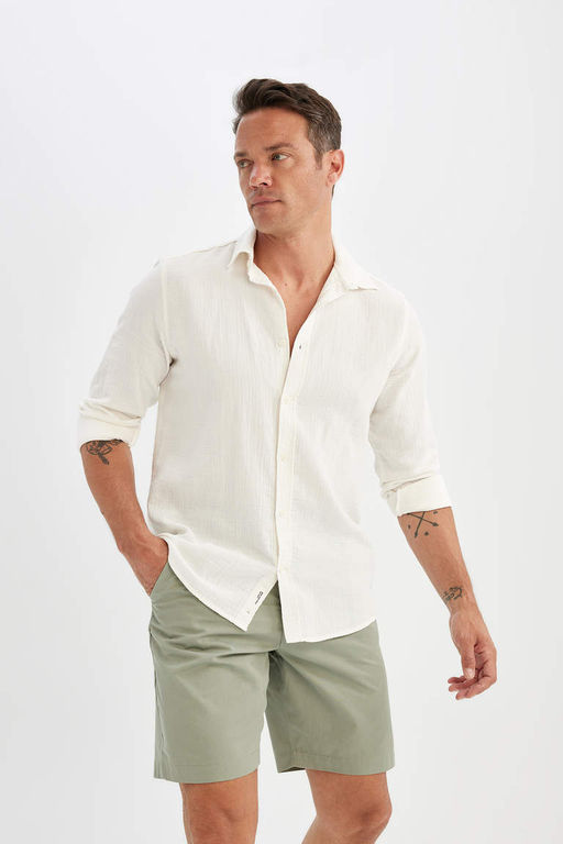 Шорты-бермуды из габардина стандартного кроя - Defacto фото 2