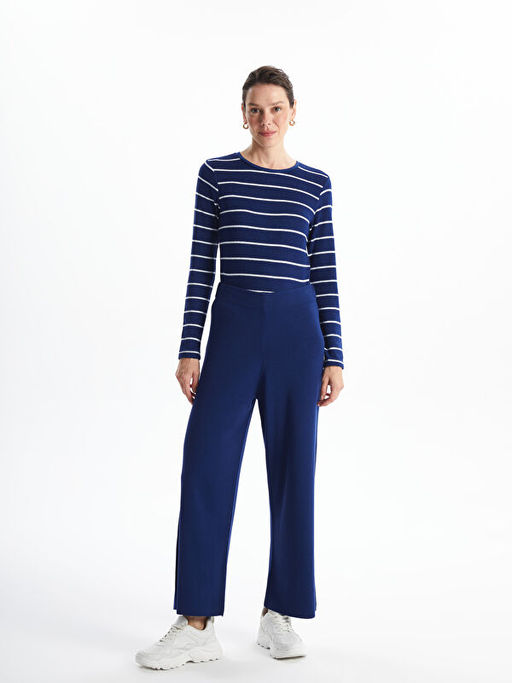 Bisiklet Yaka ?izgili Kad?n Ti??rt