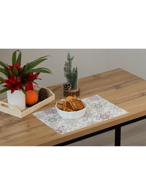 Салфетки сервировочные на стол Доляна Новый Год, 4 шт., 45?30 см, бежевые