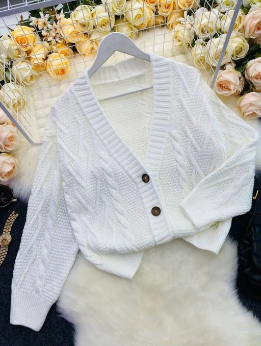 K13405 Кардиган (вязаный трикотаж) БЕЛЫЙ