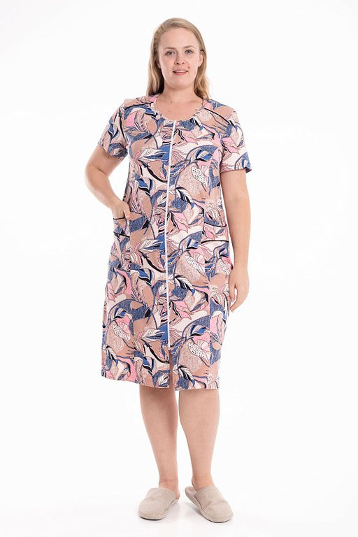 Халат М324281бс бежевый/синий - Елена фото 2