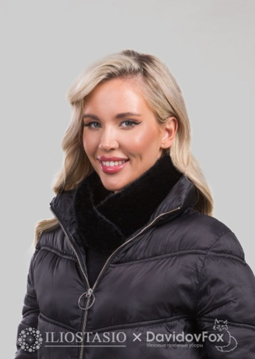 Шарф-воротник экомех блэк