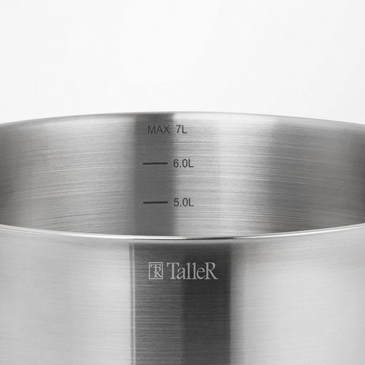 Пароварка (мантоварка) из нержавеющей стали Брилон 7л, д26см, h14см, s0,6мм, дно д23,5см, s4мм, три уровня h7,5см, стеклянная жаропрочная крышка, стальной обод, пароотвод, ручки из нержавеющей стали на сварке, капсулированное дно, полировка матовая - Домашняя мода фото 4