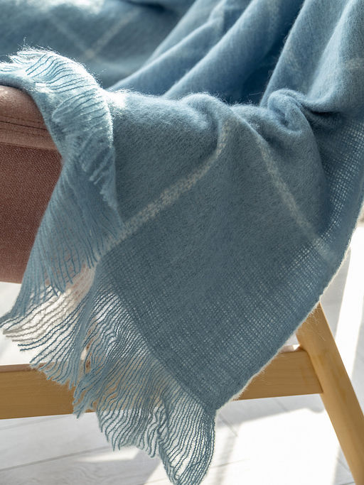 Плед под мохер 130x180 синий