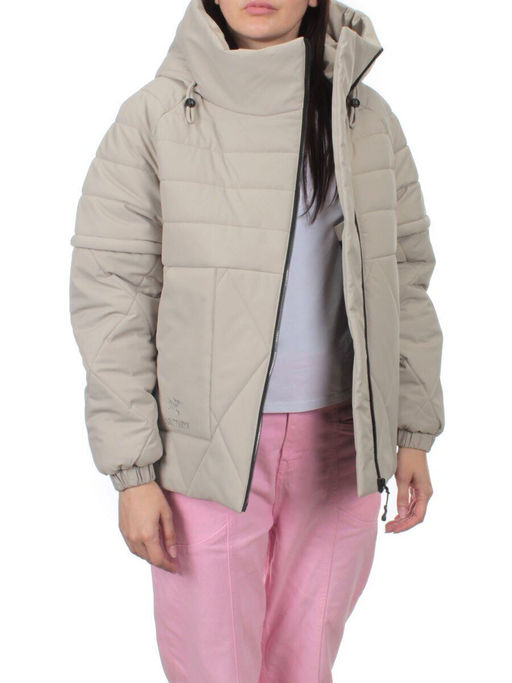 270 GRAY/BEIGE Куртка зимняя облегченная женская (верблюжья шерсть) - Фабричный китай фото 9