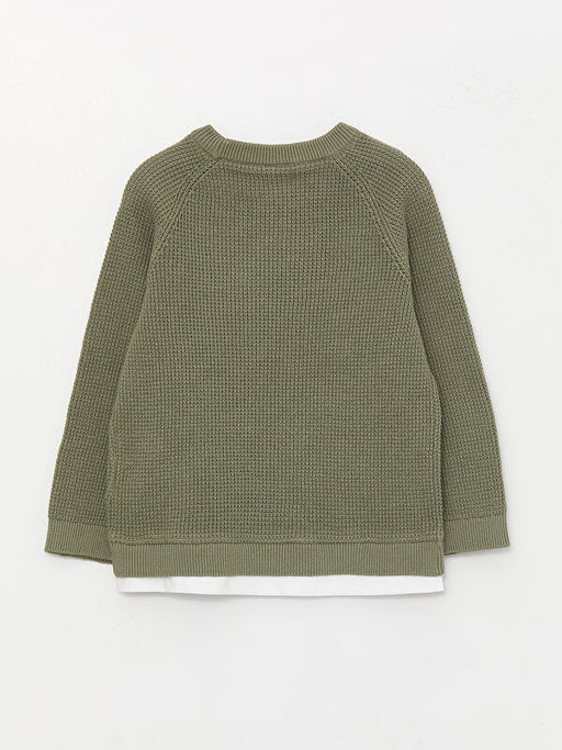 Bisiklet Yaka Uzun Kollu Erkek Bebek Triko Kazak - Waikiki фото 2