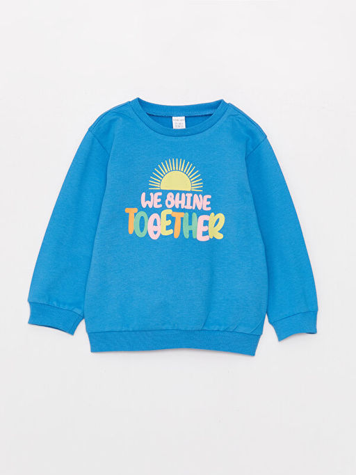 Bisiklet Yaka Uzun Kollu Bask?l? K?z Bebek Sweatshirt ve Tayt 2li Tak?m - Waikiki фото 2