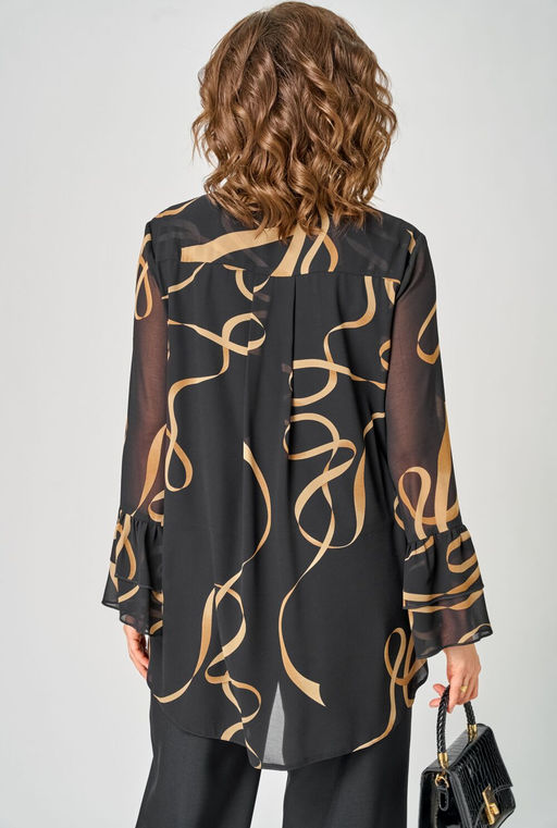 Блуза EVA GRANT 7221 принт ленты