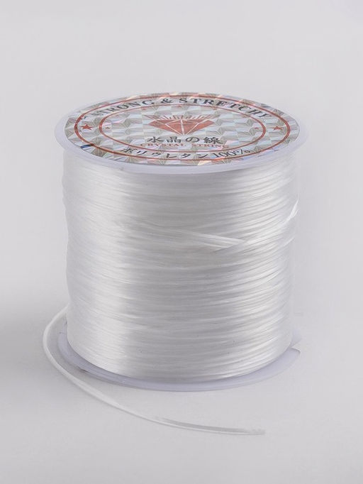 Цена за 2 шт. Нить силиконовая (резинка), плоская 1 мм, L=50 м, прозрачная