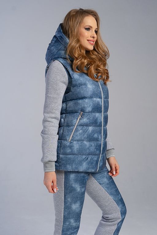 Жилет М-411 джинс - А+б коллекция фото 12