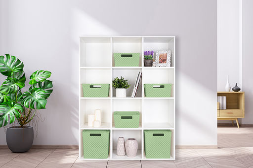 Коробка для хранения квадратная 23 л 29,4*29,4*30,1 см Береста с крышкой светло-олив. (6823144) - Elan gallery фото 6