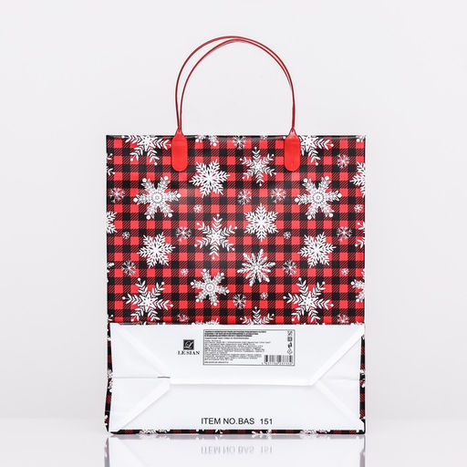 Цена за 10 шт. Пакет Снежинка в клеточку, мягкий пластик, 26х23 см 110 мкм - Simaland фото 3