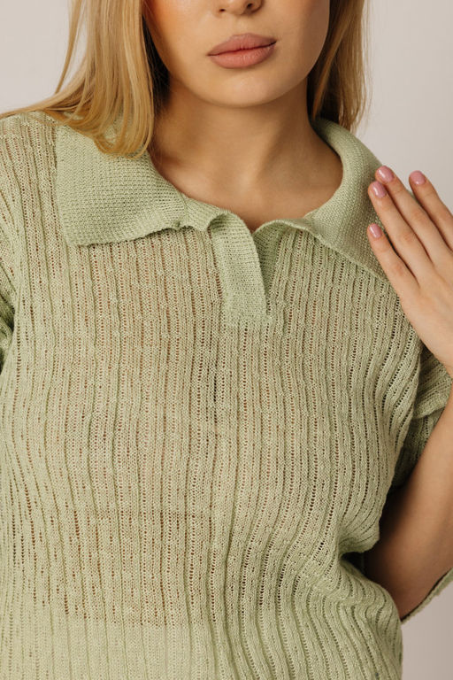 Джемпер 100% лен - Синий лен фото 55