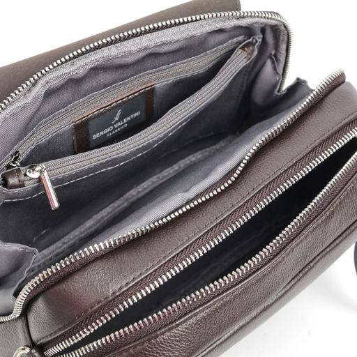 Женская кожаная сумка Sergio Valentini SV-SZ7361 Д.Браун  фото 4