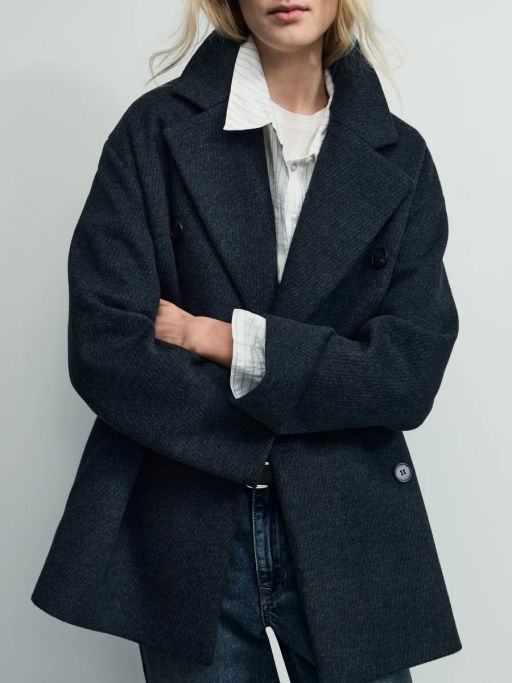 Двубортное полупальто свободного силуэта / Zarina