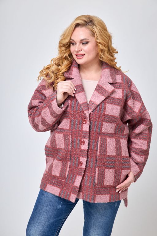 Пальто БелЭльСтиль 841 клетка фото 3