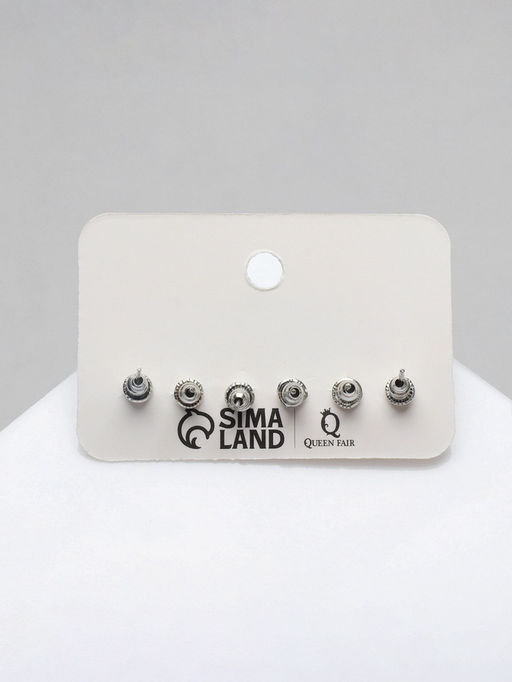 Серьги пусеты QF «Летние истории», 3 пары, сердца, цветные