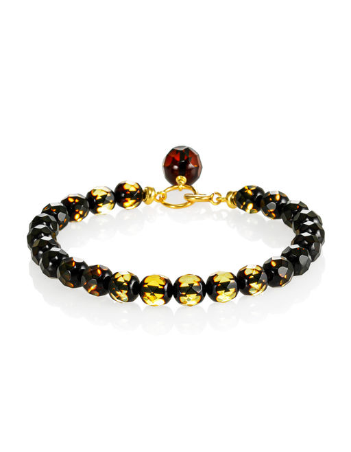 Браслет из натурального зелёного янтаря Карамель алмазная грань