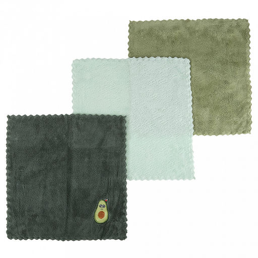 Салфетка для уборки 30х30см "Аавокадо друг", микрофибра, набор 3шт (Китай)