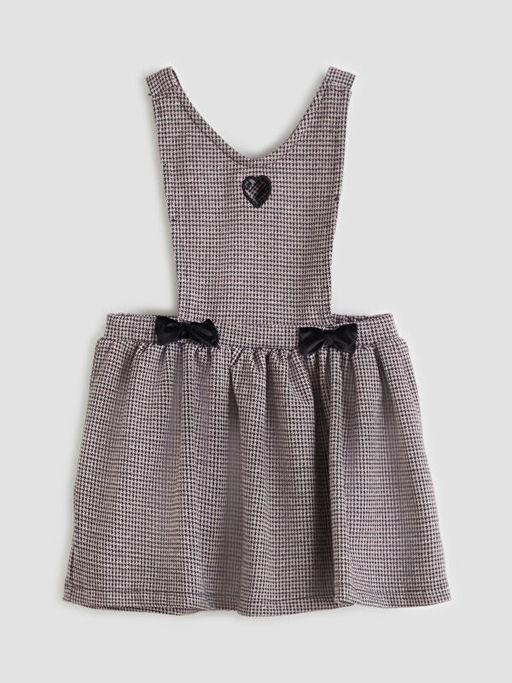 V Yaka Fiyonk Detayl? K?z ?ocuk Salopet Elbise